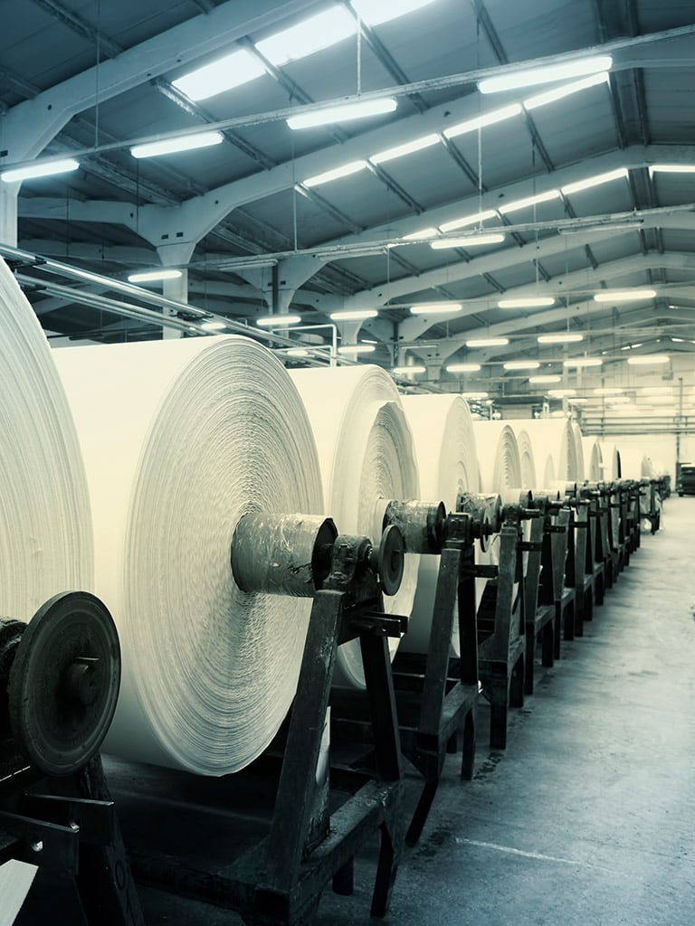 Textile factory rolls horizontal rolls serviced by Martin Solutions Group